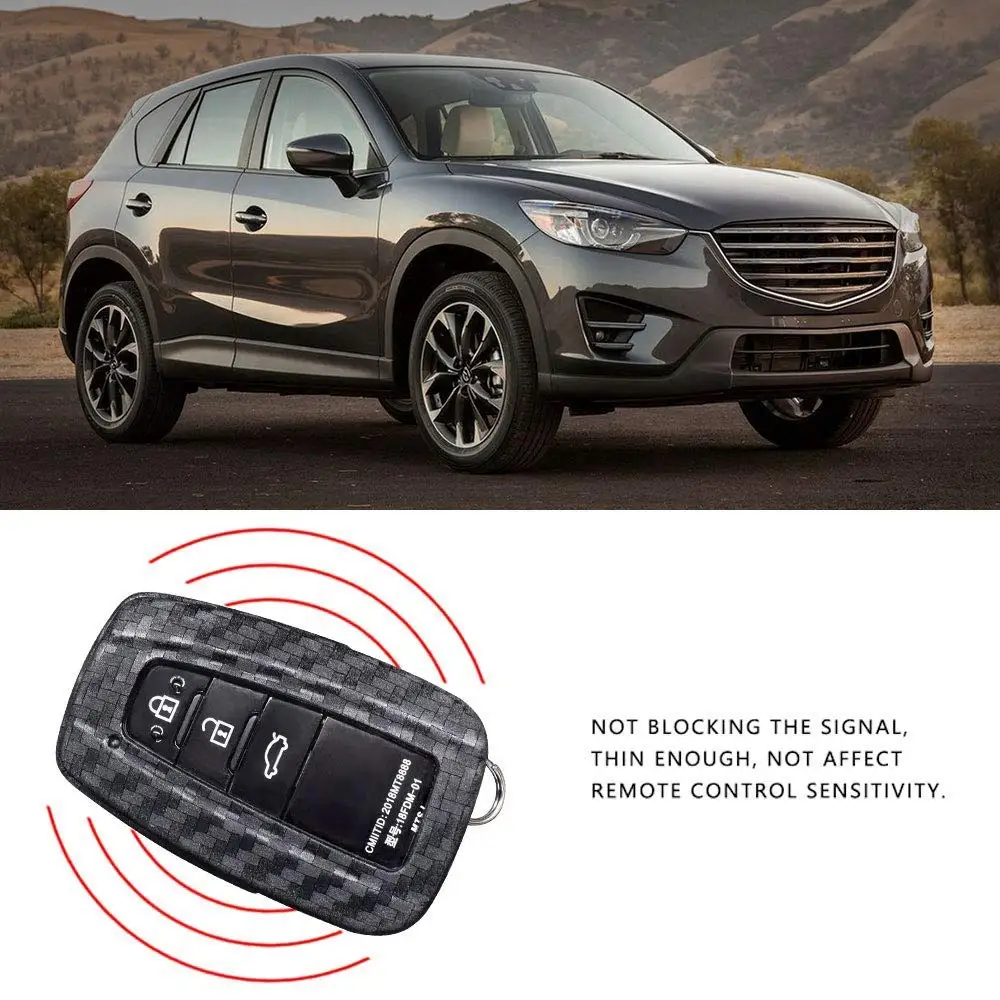 Автомобильный умный чехол для ключей с дистанционным управлением из углеродного