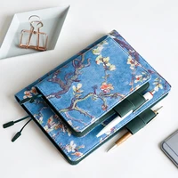 a5a6 notebook fabric cover apricot blossom card package writing notebook card storage journals planner school office supplies