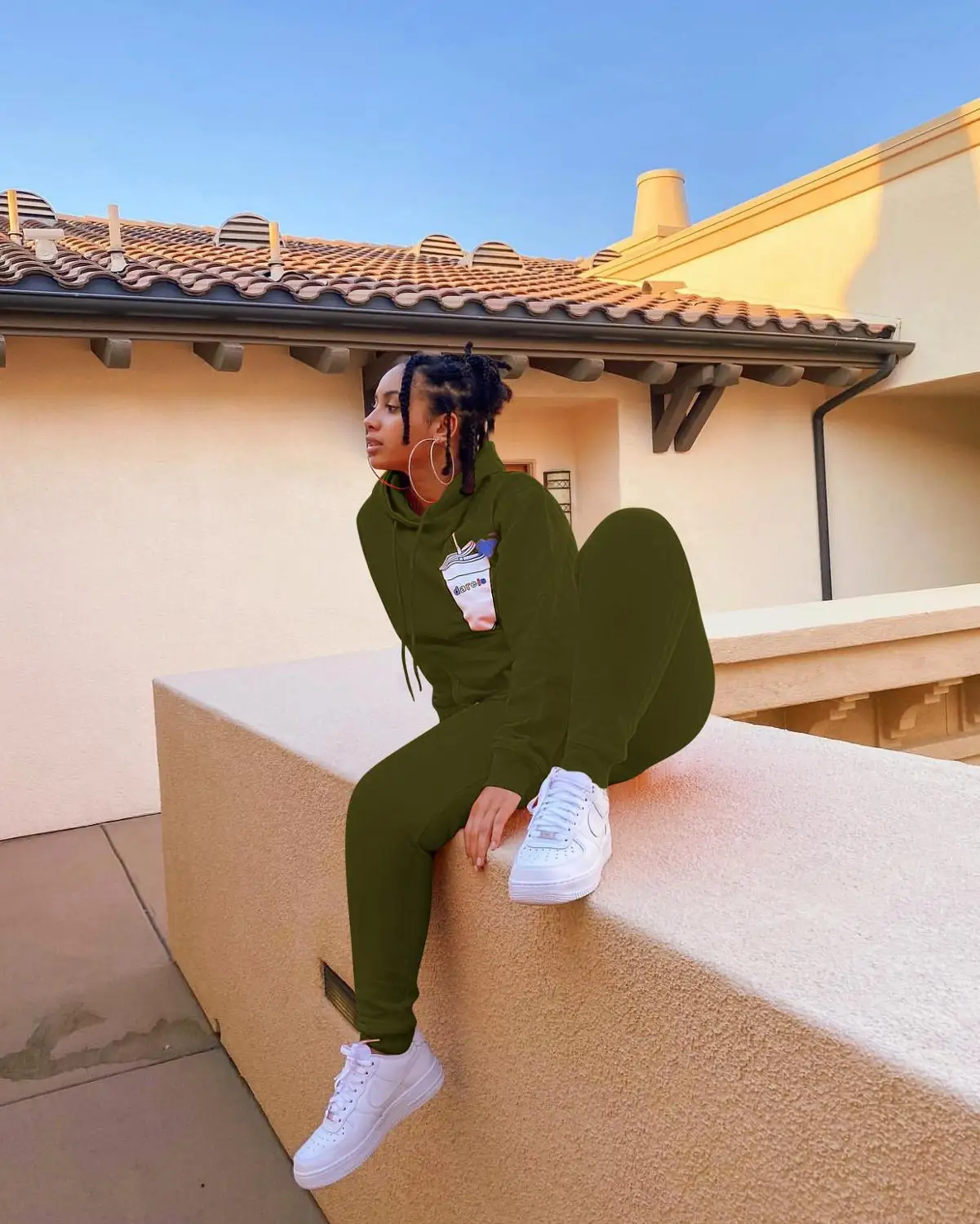 

Hoodies Crop Tops and Pants Sexy Club 2 Pieces Set Women Tracksuits Suits Bandage Trousers Casual Sportwear Matching Set