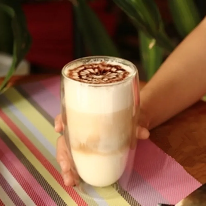 Термостойкая двухслойная стеклянная чашка для пива кофейная набор ручная работа