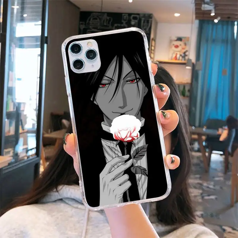 

Black Butler Anime Phone Case Transparent soft For iphone 5 6 7 8 11 12 s c se plus mini x xs xr pro max cover shell funda