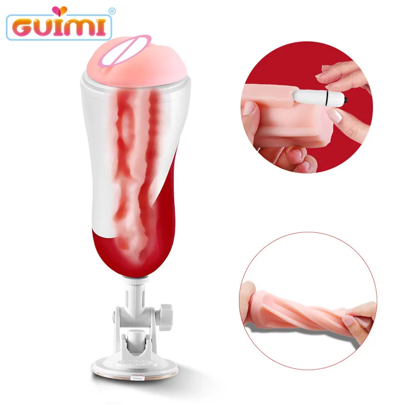 Киска GUIMI с двойным отверстием анус Мужской мастурбатор Мягкая Реалистичная