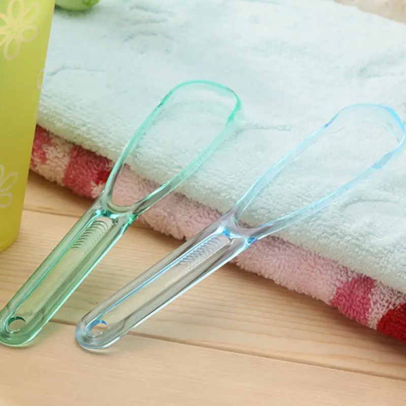 

1PC Cleaning Tongue Scraper Oral Care Tongue Coating Deep Cleanser Bad Breath Removal Plastic Soft Cleaning Brush