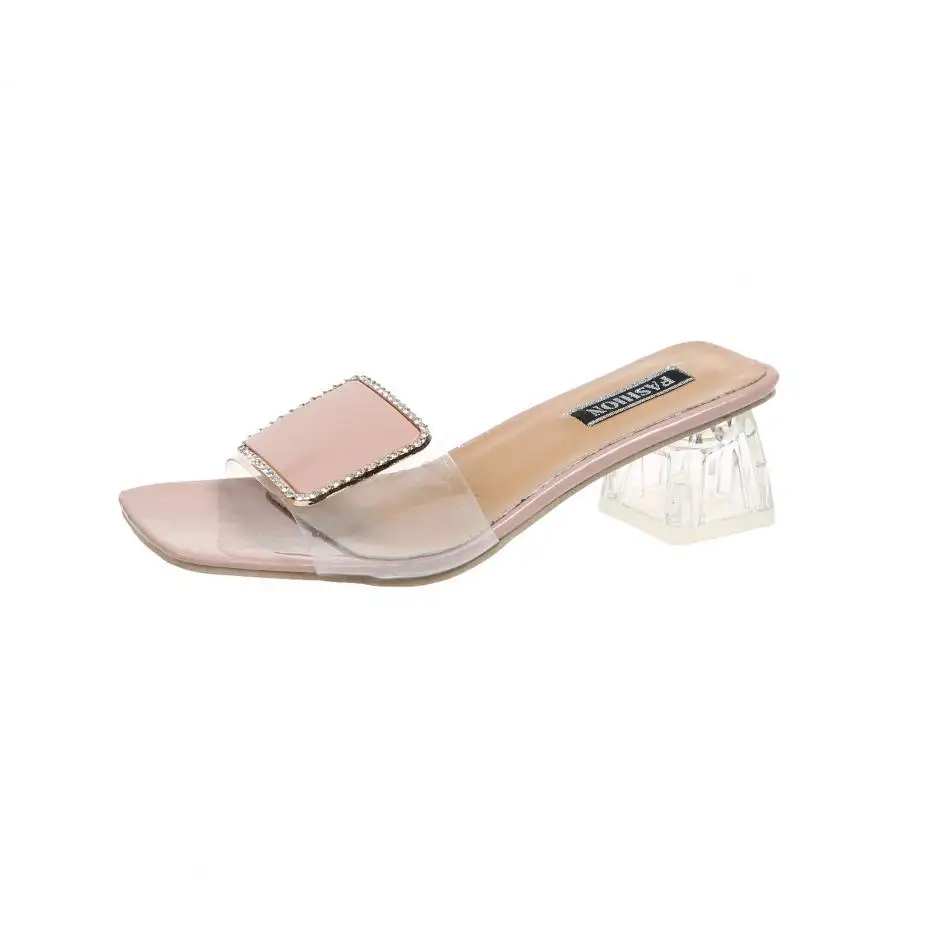 

New Women Sandals PVC Jelly Crystal Heel Transparent Women Sexy Clear High Heels Summer Sandals Pumps Shoes Size 34-43