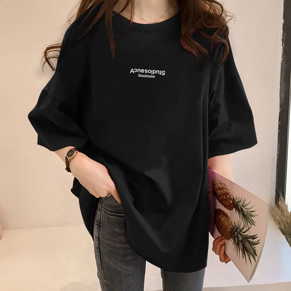 Ins с буквенным принтом футболка короткими рукавами летняя 2020 в Корейском стиле