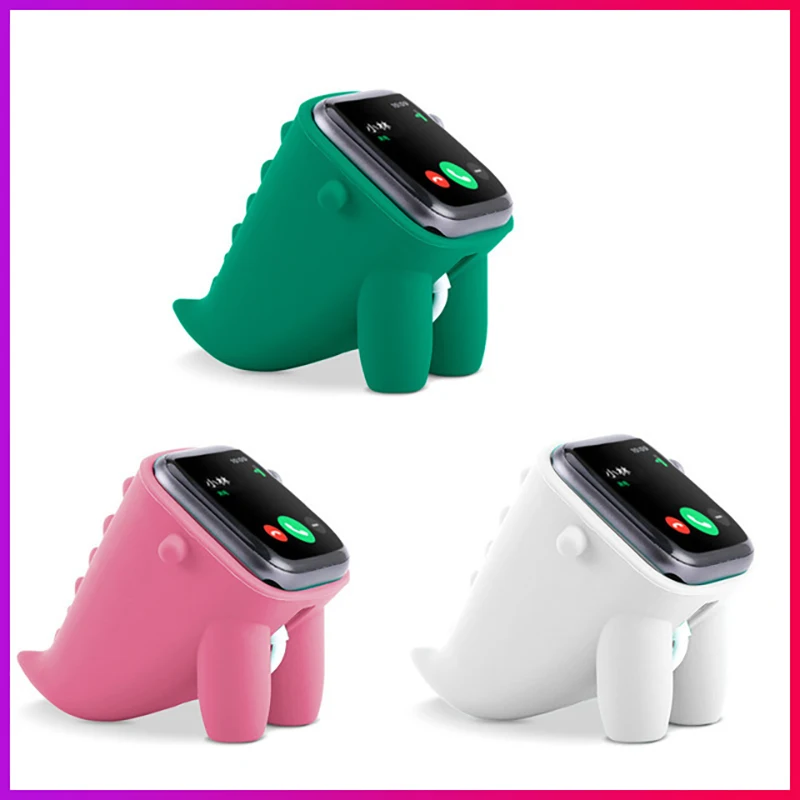 

Little Dinosaur Silicone Charging Stand For Apple Watch 1 2 3 4 5 6 Generation Universal Lovely Unique Creative Design