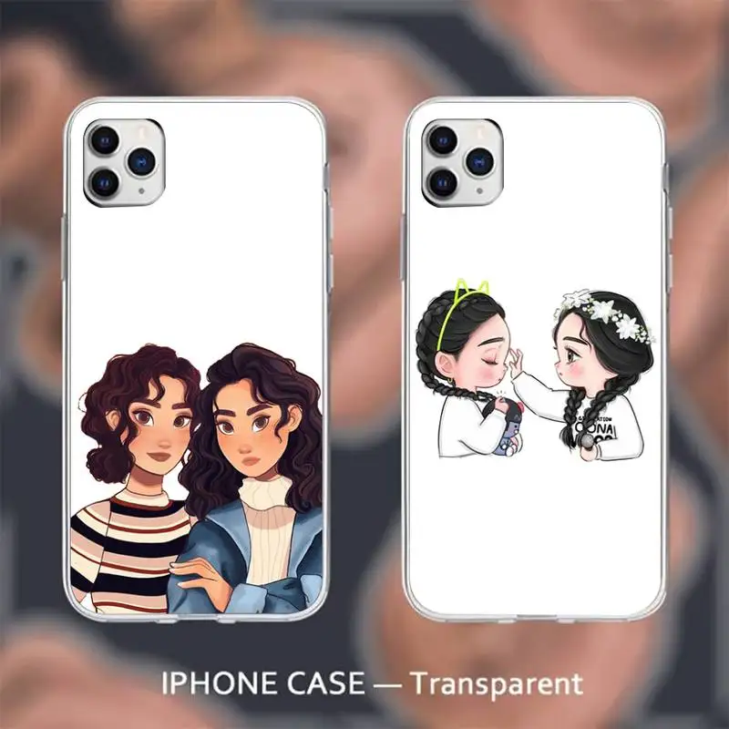 

Girls Bff Best Friends Forever Phone Case Transparent For iPhone 13 12 11 8 7 6 S Mini Pro X XS XR MAX Plus Cover Funda Shell