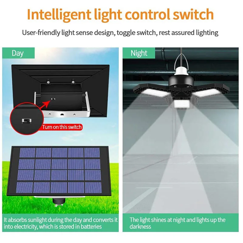 

Solar Double Headed Hanging Lamp Waterproof Solar Light 180 Adjustable Solar Panel for Garden, Home Decor