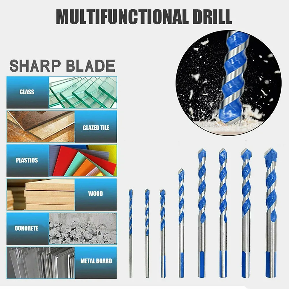 

7pcs Multifunctional Alloy Tile Drill Bit Ceramic Glass Punching Hole Working Drill Bits 3/4/5/6/8/10/12mm