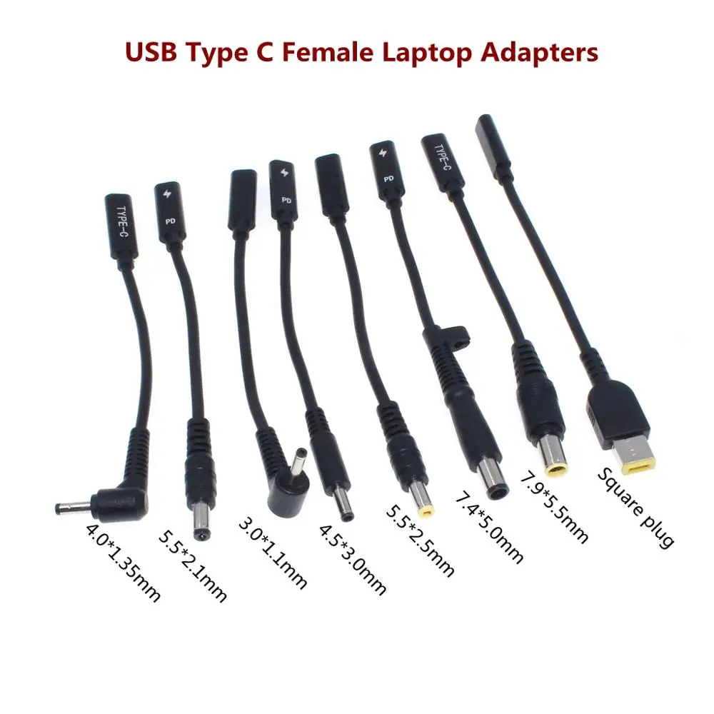 

USB 3.1 Type C PD Power Adapter Converter DC Plug Connector Cable Cord 5.5x2.5 mm Male for Asus Toshiba Laptop Adapter