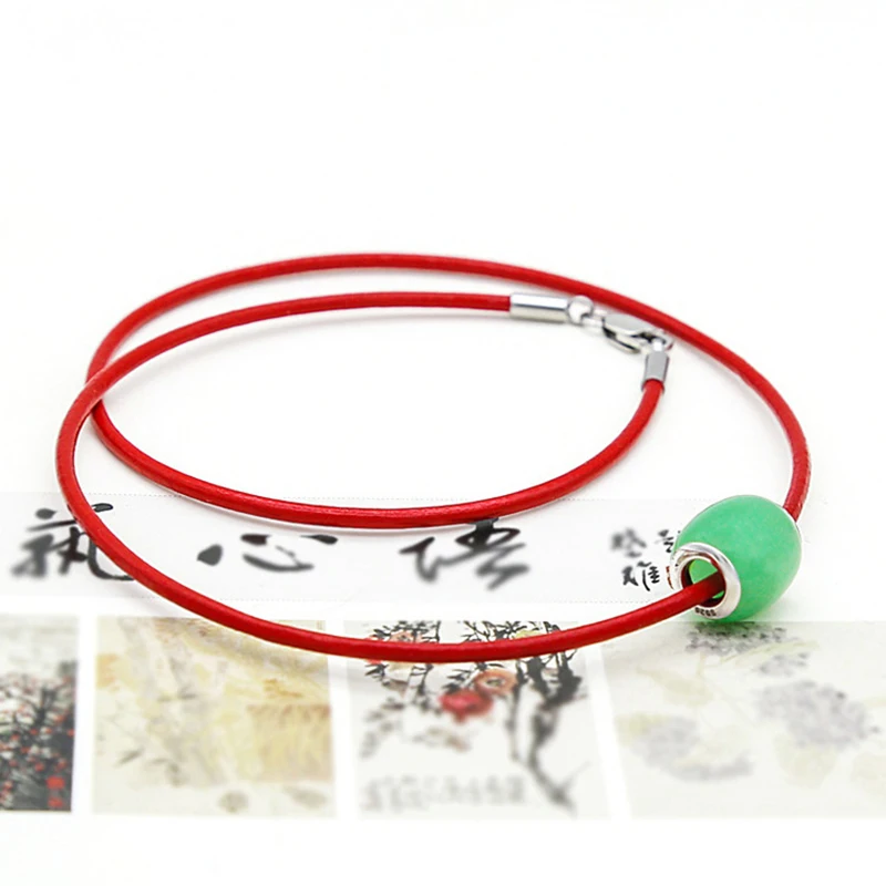1.5mm 2mm Handmade Leather Rope Necklaces &amp Pendant Charms Jewelry Findings Stainless Steel Lobster Clasp String Cord 50cm 60cm |
