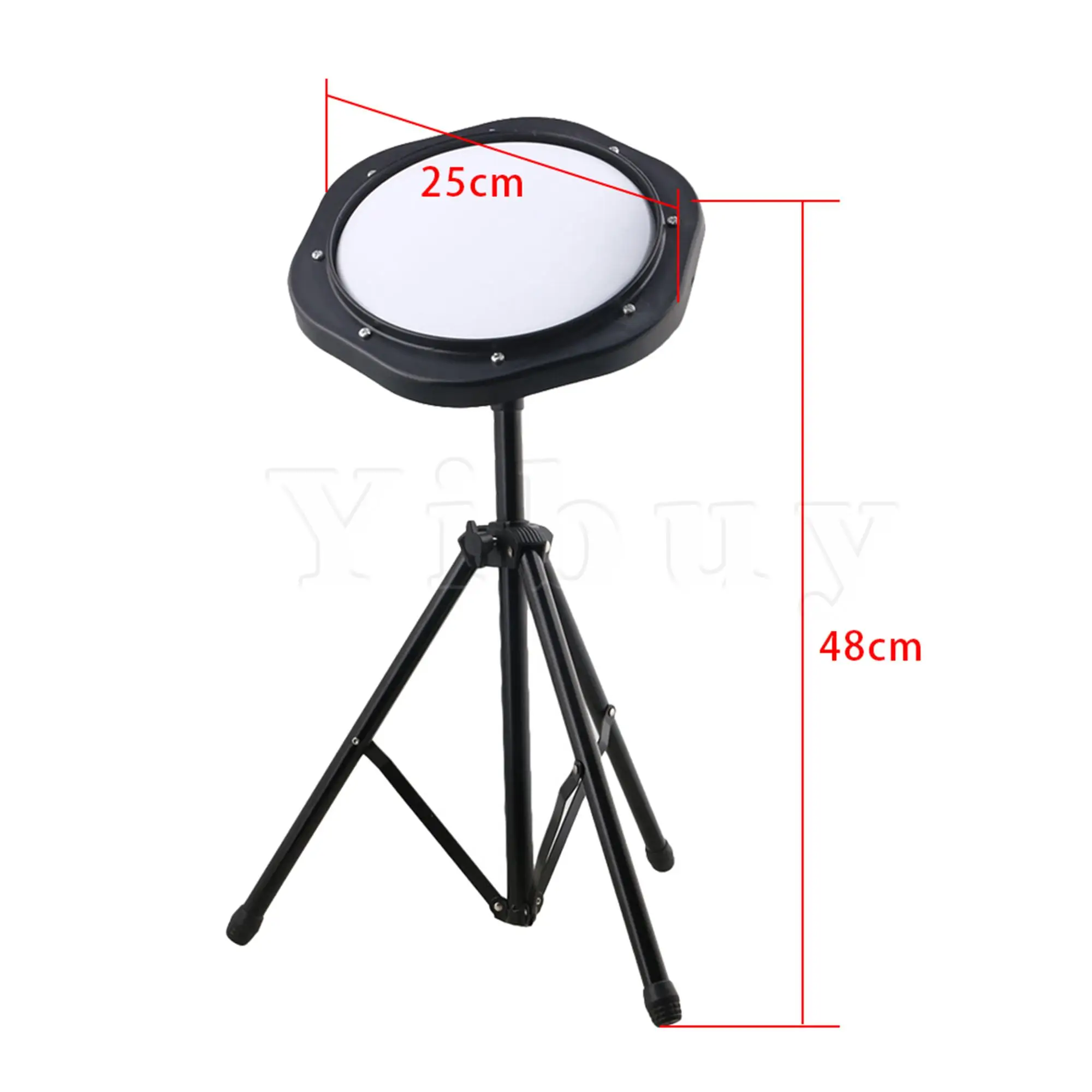 

10" 25cm Simulation Plastic Dumb Drum Practice Pad Set with Metal Stand
