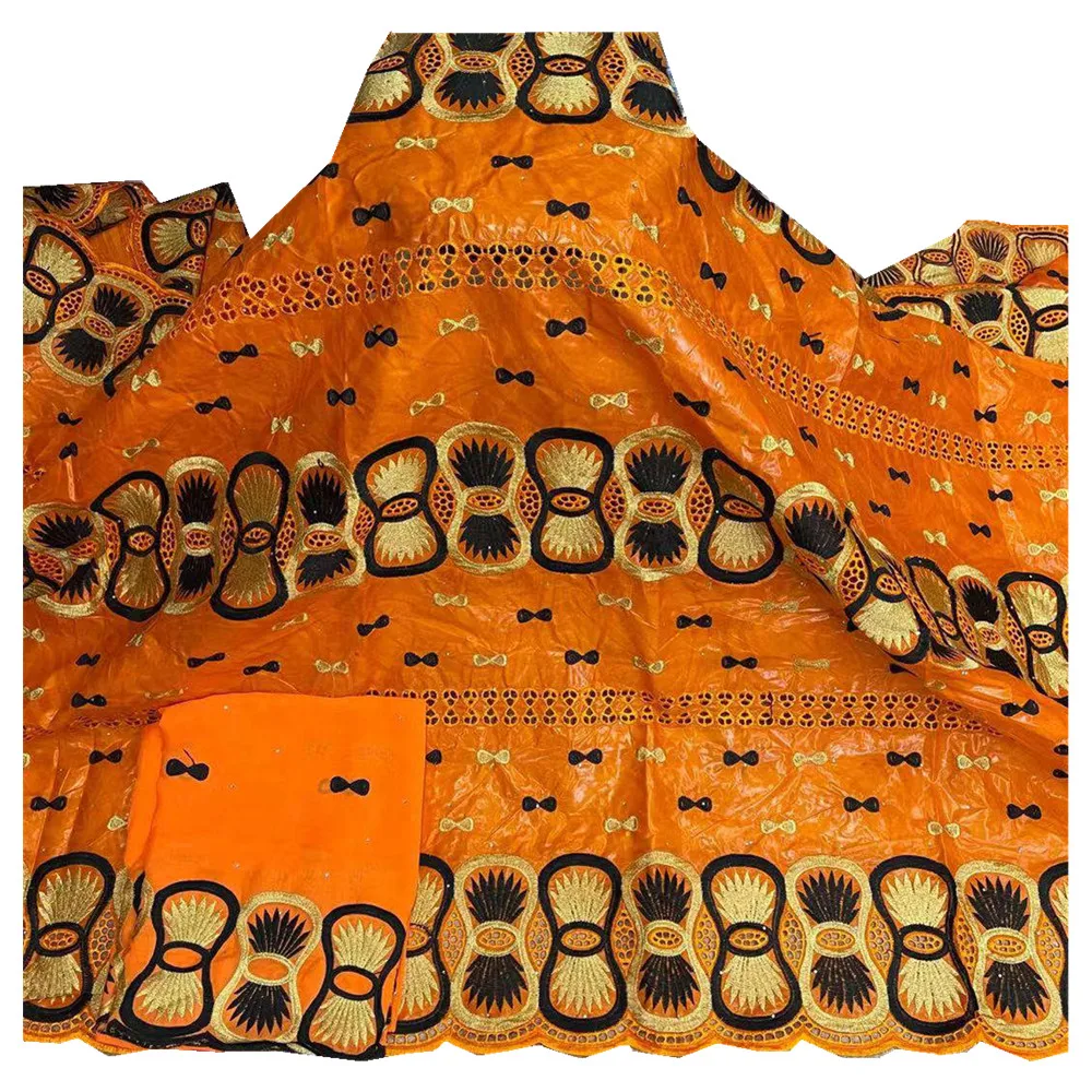 

2021 New arrival With Scarf African Bazin Riche Fabric With Beads Embroidery Lace / Bazin Riche Dress Material Nigerian h82-70