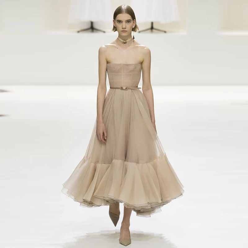 Вечерние платья до щиколотки из органзы и тюля|Вечерние платья| |