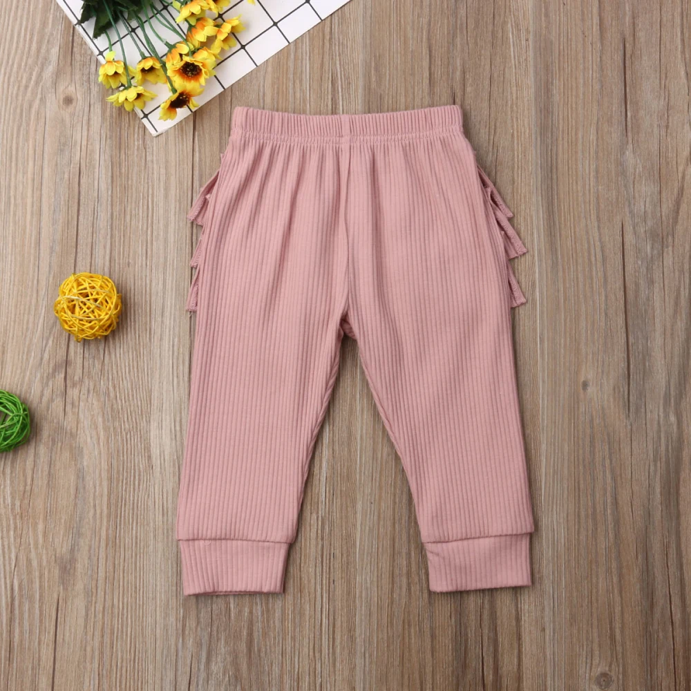 2019 повседневные леггинсы с оборками для маленьких девочек брюки школьные