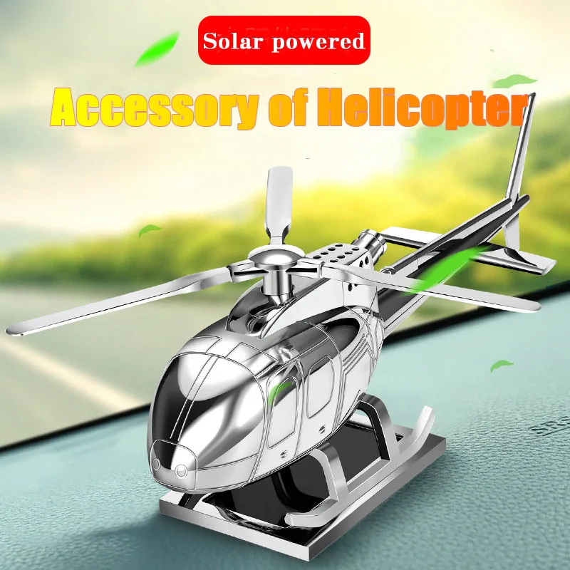 

New Car Supplies Creative Helicopter Aircraft Decoration High-grade Metal Gift Solar Car Perfume Fragrance Car Airplane Ornament