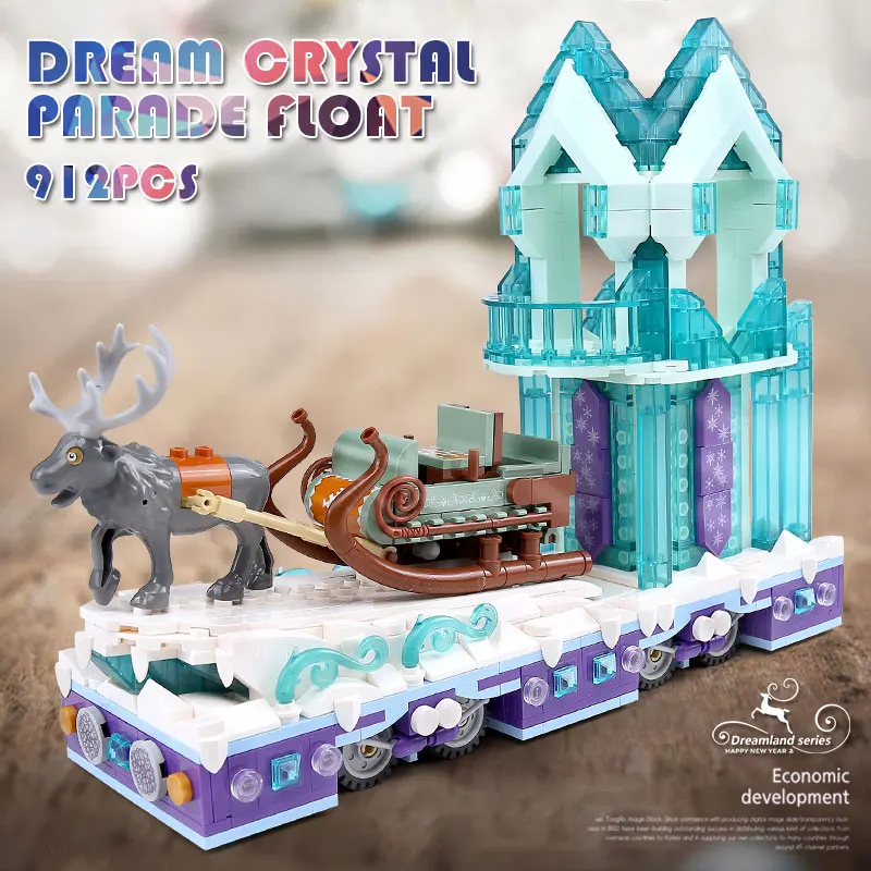 

MOULD KING 11002 Friends Series Snow World Princess Fantasy Winter Village Sleigh model with 41166 Building Blocks Brick Kid Toy