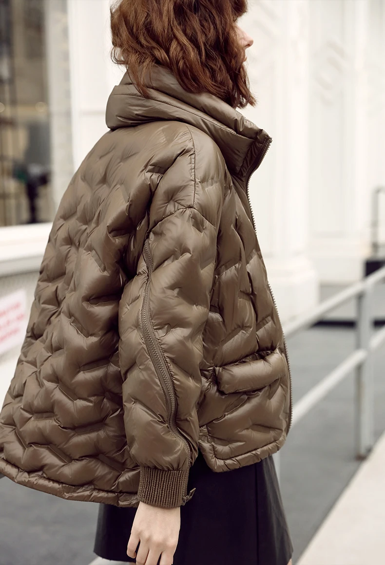 Женское зимнее тонкое пуховое пальто 2019 Модный повседневный женский синий