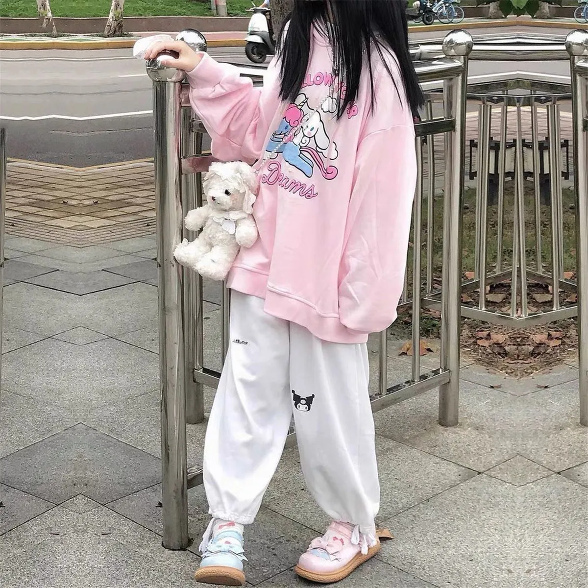 

Pink Cartoon Hoodie Autumn Kawaii Japanese Hoodie Winter Women Casual Oversize Harajuku Jacket Funny Pullover Sweatshirt Girls