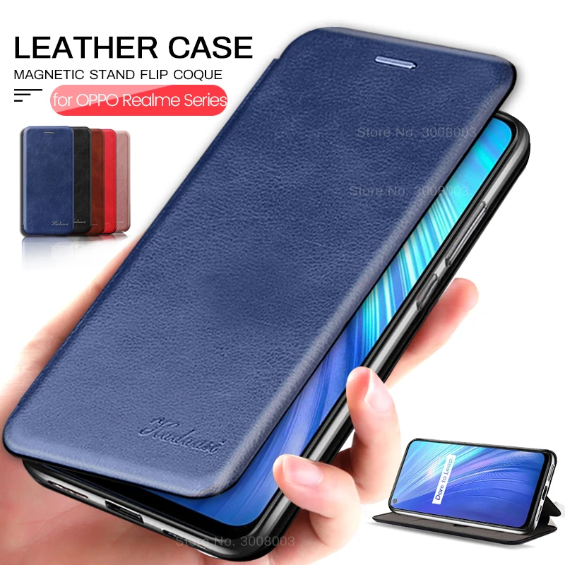 

wallent leather flip case for oppo a5 a9 2020 a92 a52 case cover for realme c3 5i 6i 5 6 7 x2 pro x xt magnetic stand book coque