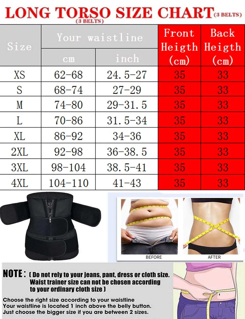 Corset Slimming Belt Body Shaper Waist Cincher xs Neoprene Sauna Sweat Shapewear Abdominal Fitness Long Torso Waist Trainer