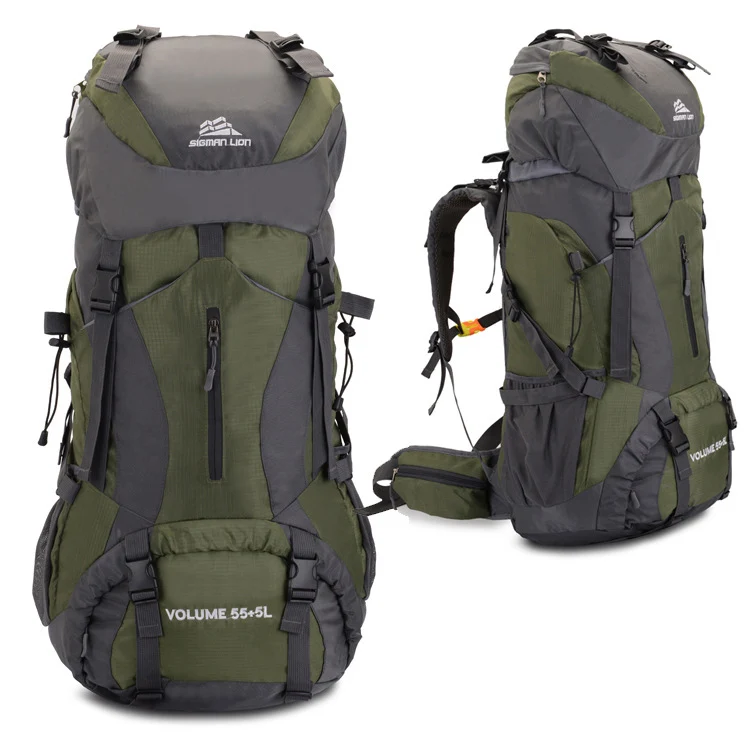 

Уличный походный рюкзак BOWTAC, мужской водонепроницаемый и износостойкий Многофункциональный рюкзак 60 л, Сумка для кемпинга и походов