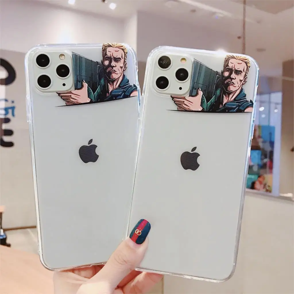 Модный чехол для iPhone 11 Schwarzenegger 11Pro Max Funny 6 6s 8 7 Plus XR 10 X XS простой прозрачный мягкий |