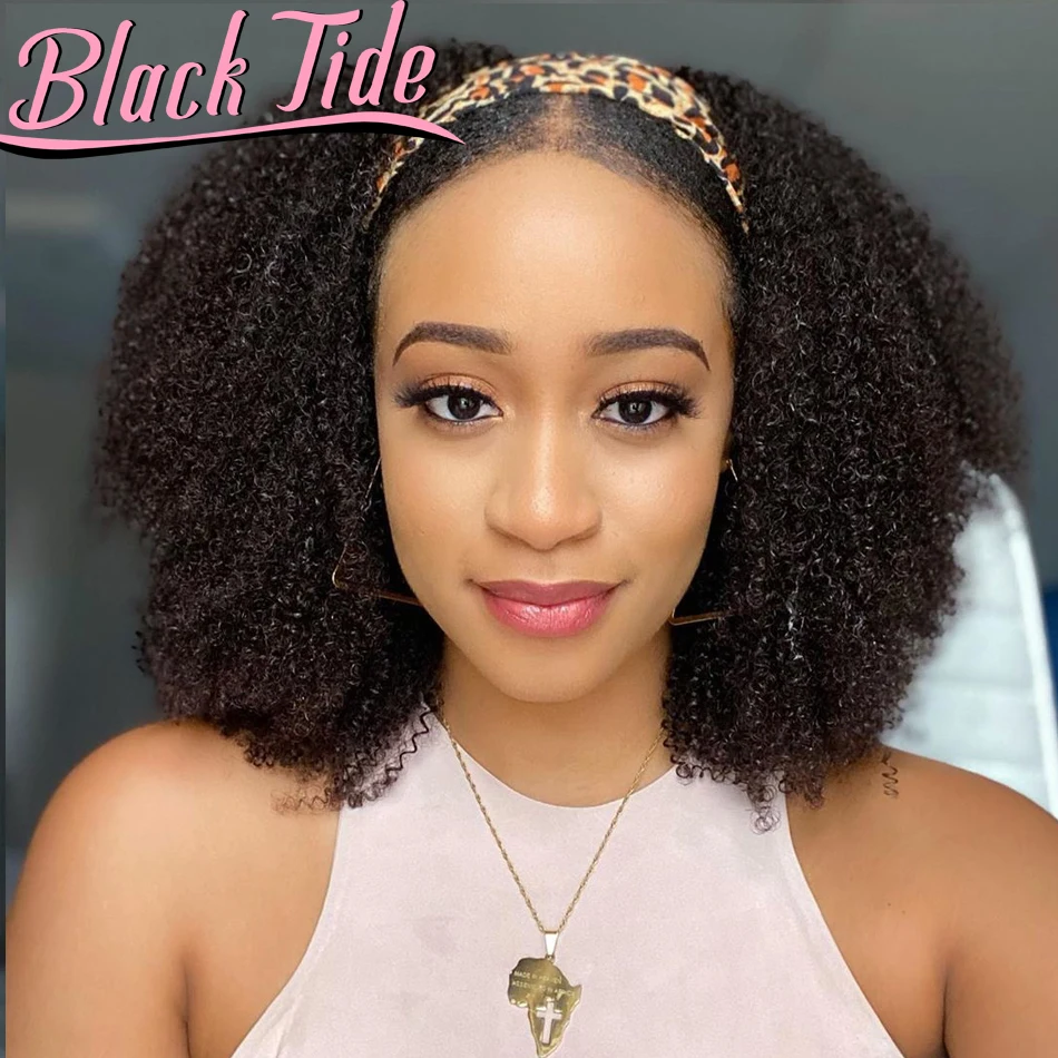 

Кудрявый парик с головной повязкой индийские повязка на голову парики человеческих волос Remy парик с головной повязкой с 150% парик с головной...