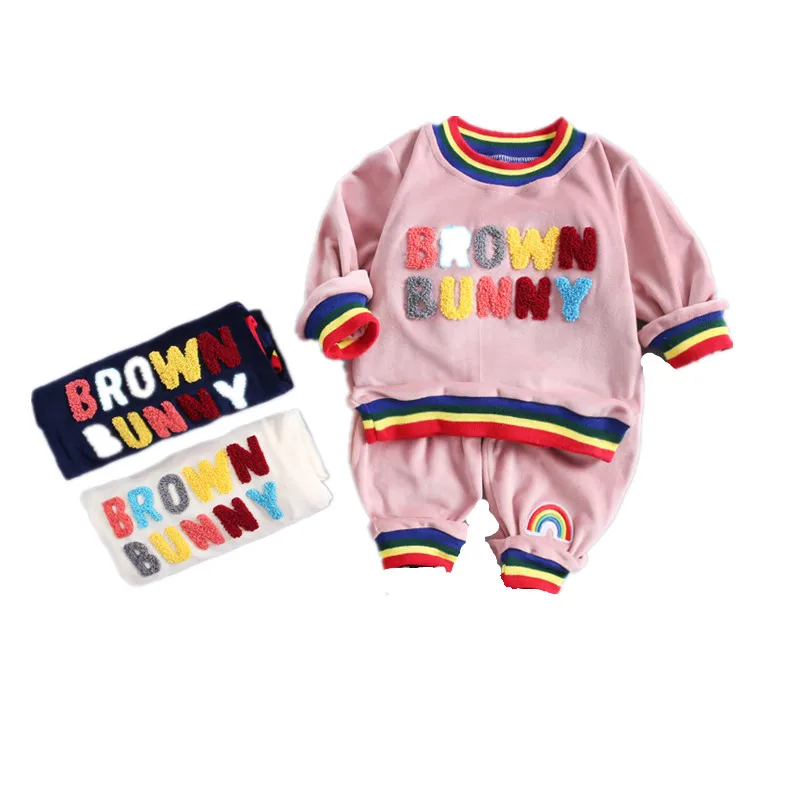 

Autumn Winter Toddler Girls Clothes Boy's velvet Children Clothing Costume Outfit Suit Kids Tracksuit For Girls Clothing Sets