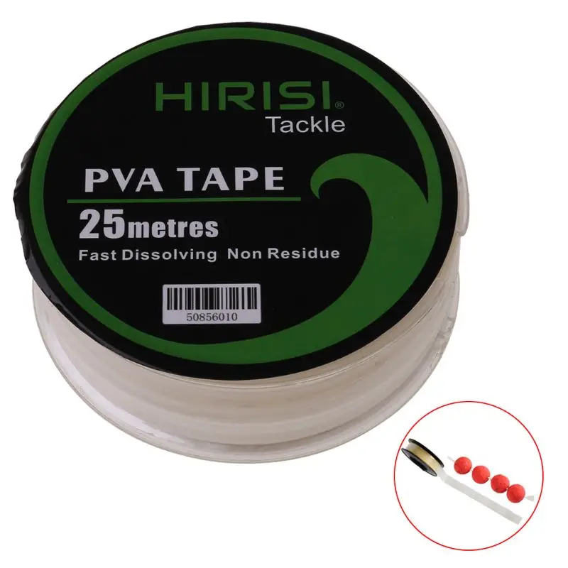 

New PVA Tape For Fishing Feeder Water Dissolve 10mmx20m Quick Dissolve Tackle Transparent Environmental Professional Accessories