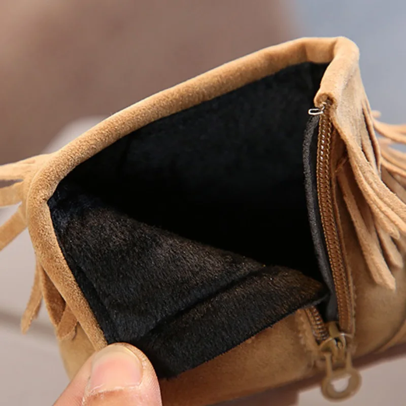 

0-6T Kids Baby Infant Girls Boys Winter Warm Tassel Booties Anti Slip Snow Boots Shoes For Girls