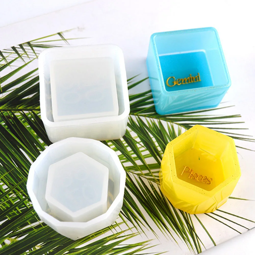 3 шт. круглый маленький цветочный горшок УФ-смола силиконовая форма коробка для