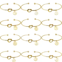 zodiac constellation bracelet bangle cuff infinity love heart tie knot bangles for women men horoscope astrology bracelet open