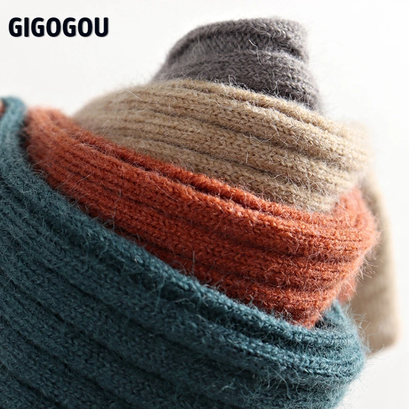 GIGOGOU Autumn Winter Basic Sweater Woman Cashmere Knitted Ribbed Women Pullover Swearters Soft Tight Jumper Sueters De Mujer | Женская