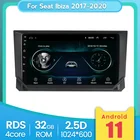 Автомагнитола 1024*600P, Android 9,0, 2 + 32 ГБ, GPS для Seat Ibiza MK4, 6j, 2009, 10, 11, 12, 13, мультимедийный экран BT IPS, без DVD, Carplay, Wi-Fi