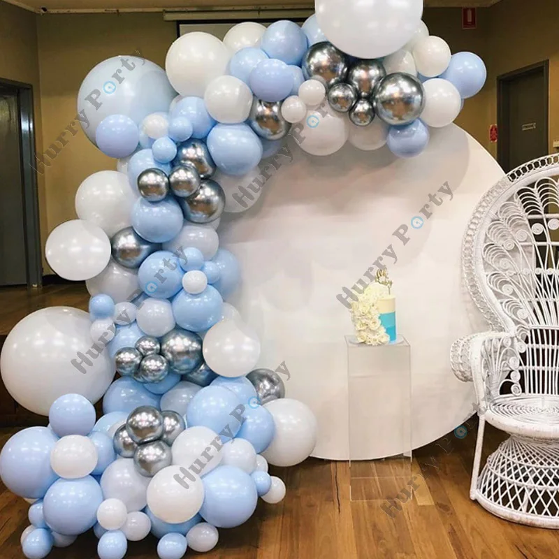 142 шт. голубые воздушные шары для вечеринки в честь рождения ребенка|Воздушные и