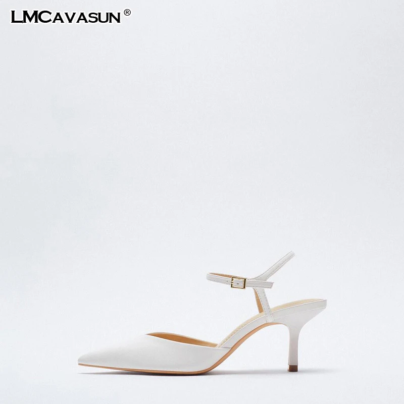 Женские босоножки LMCAVASUN в наличии новинка весны 2021 белые на шпильке | Обувь