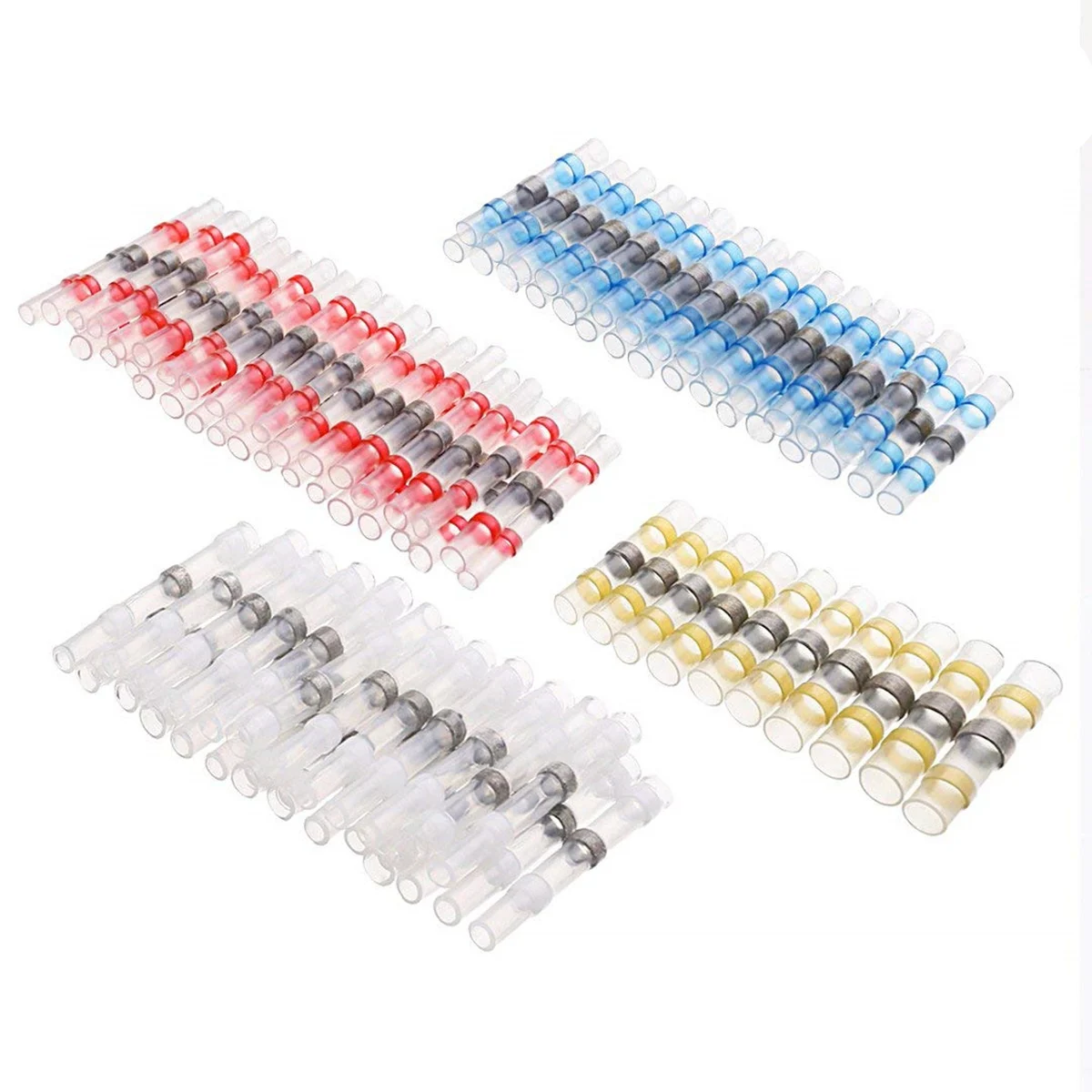 100Pcs Gemischt Elektrische Wärme Schrumpfen Draht Anschlüsse Solder Ärmeln Wasserdichte Kabel Löten Butt Terminals Crimp Stecker – Detail 5