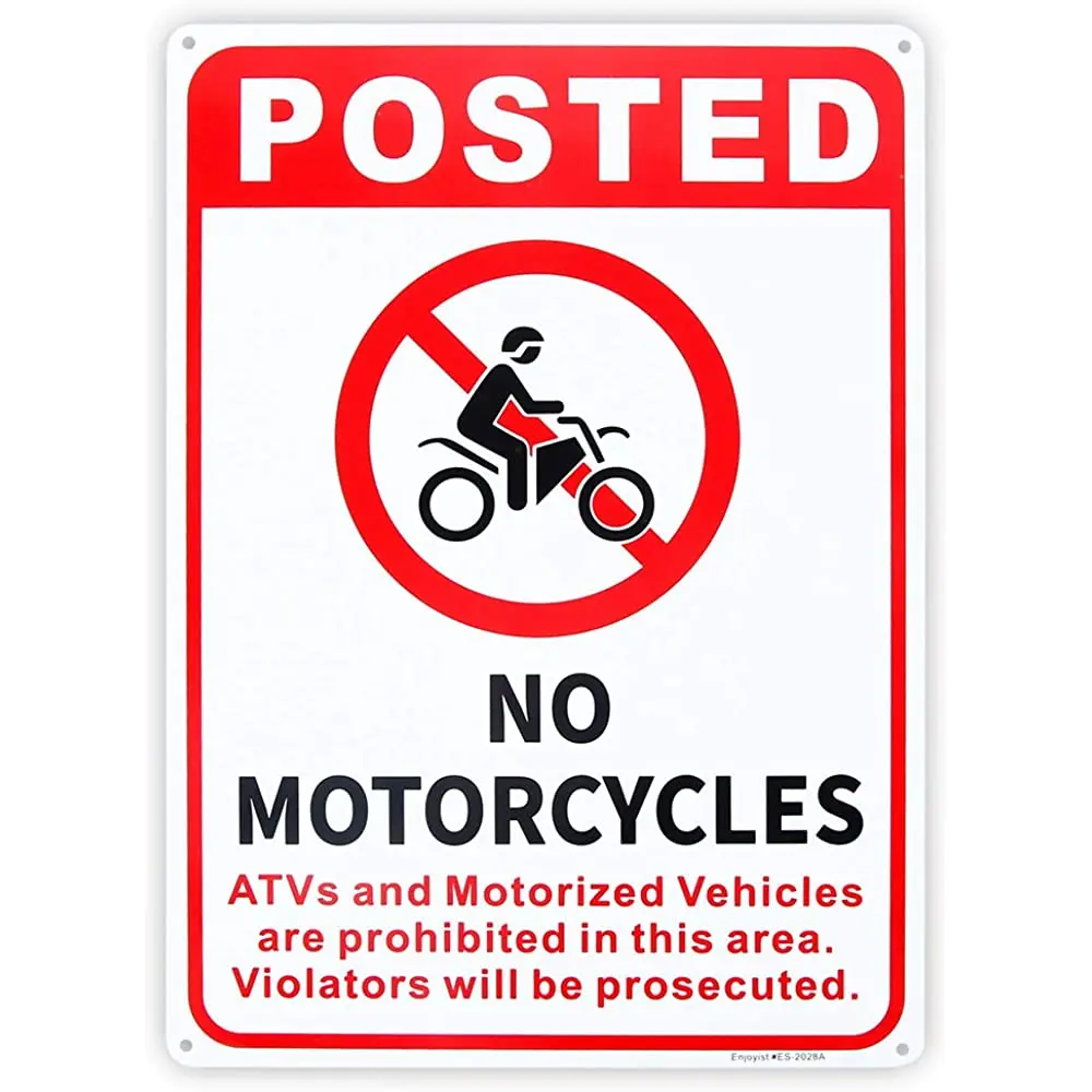 

Знак для мотоциклов, квадроциклов и моторизованных транспортных средств 10x14 дюймов. 040 алюминиевый знак не ржавеет, алюминиевый УФ-защищенн...