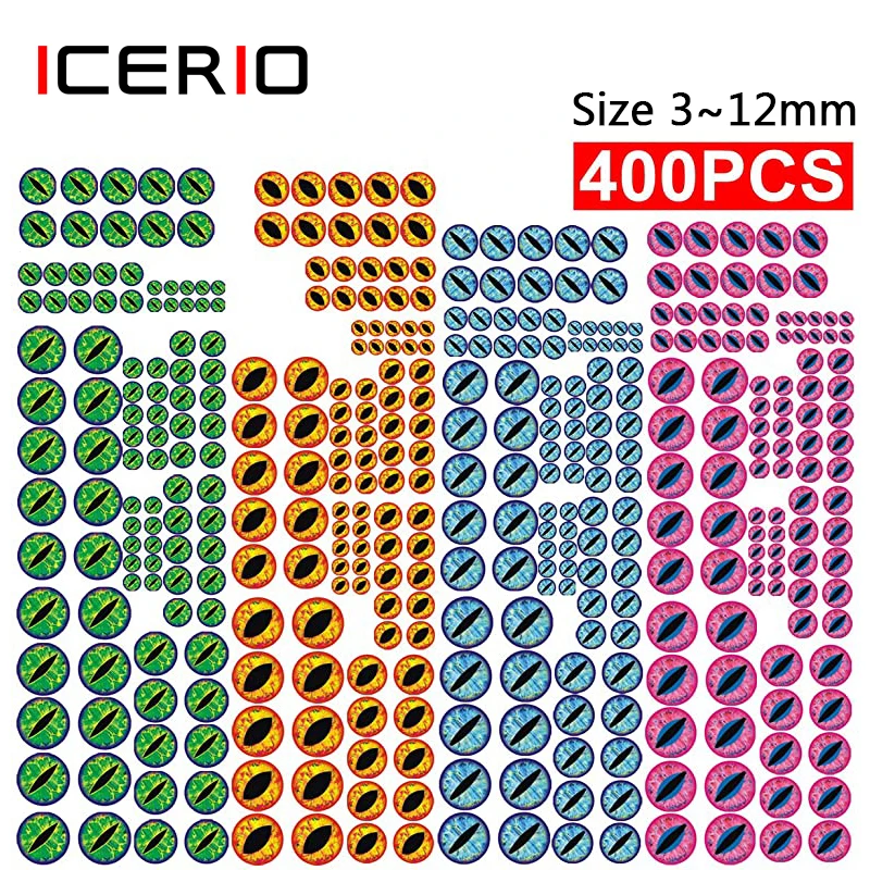 ICERIO 3D эпоксидные рыбные глаза драконы раптиловые для рыбалки приманки рыбы набор