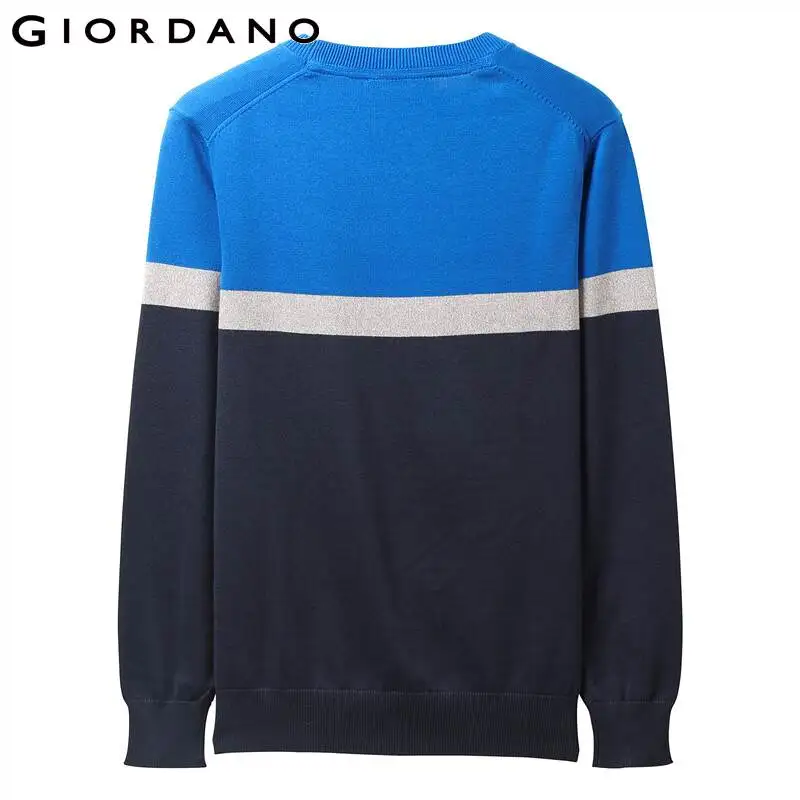 Giordano мужской джемпер с круглым вырезом под шею и длинными рукавами выполнен из