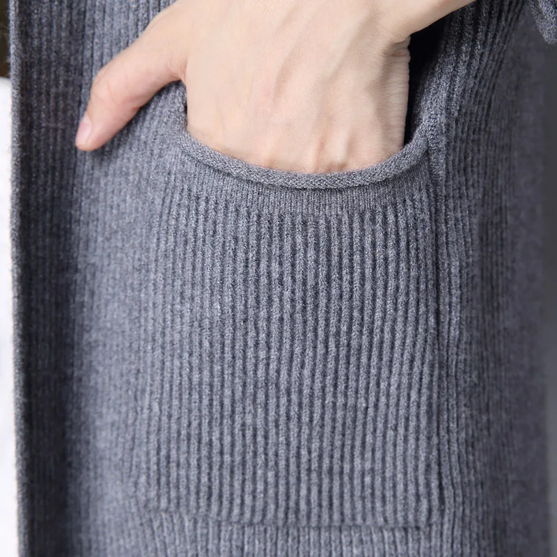 Женский кардиган женский корейский длинный свитер вязаный вязаные крючком