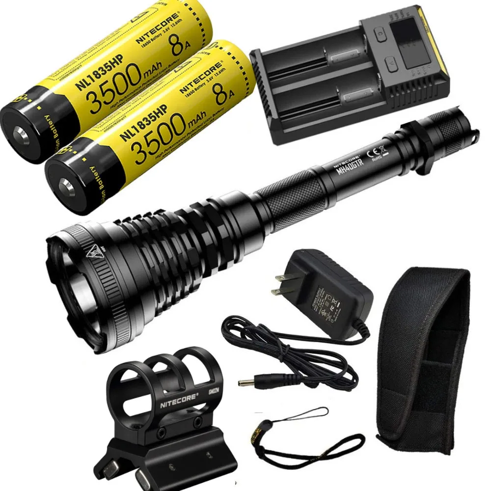NITECORE MH40GTR 1200 люмен Ультра дальность 1004 м охотничий поисковый фонарь Тактический перезаряжаемый фонарь с 2 батареями GM02M - Испускаемый цвет: 2xNL1835HP i2 GM02M