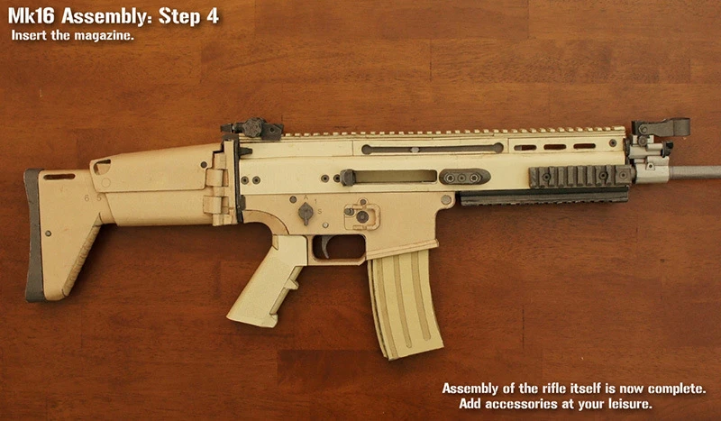 Модель снайперской винтовки Fn Scar MK16 в масштабе 1:1 модель ружья бумажная игрушка