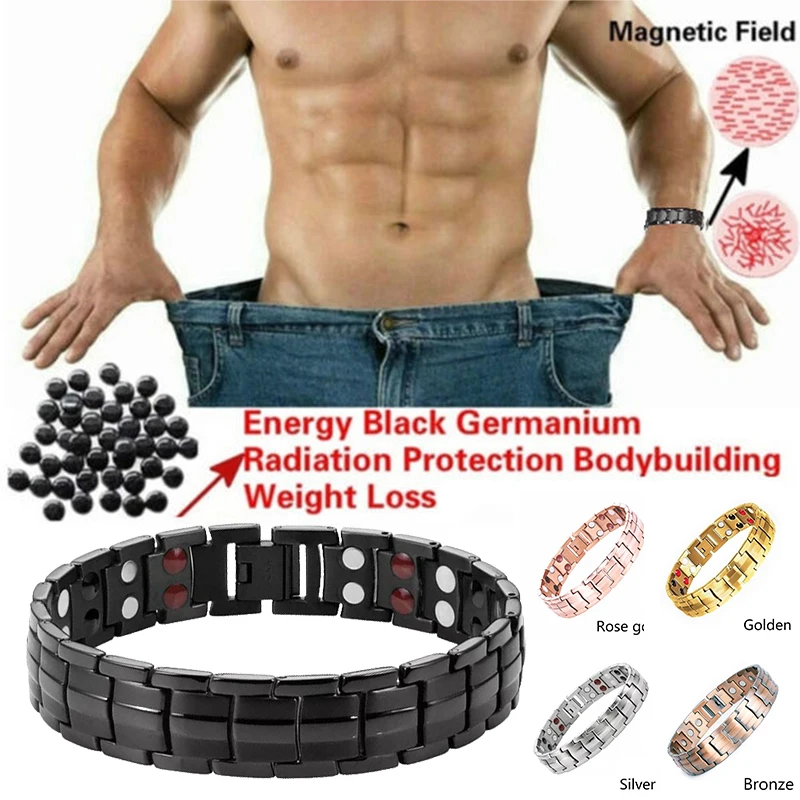 

Men's Sports Energy Magnetic Bracelet Steel Health Care Magnetic Therapy Anti-radiation Watchband Buckle Bracelet