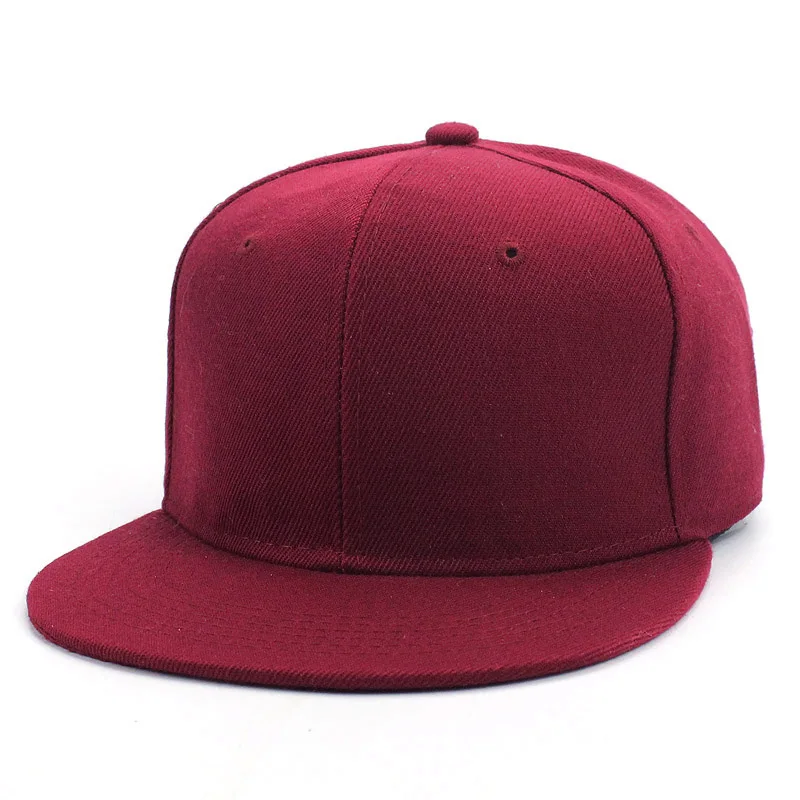 Хит, брендовая новая Кепка Snapback, Кепка для мужчин и женщин, Регулируемая Кепка в стиле хип-хоп, черная бейсболка с защелкой сзади, s головные уборы Gorras - Цвет: Wine