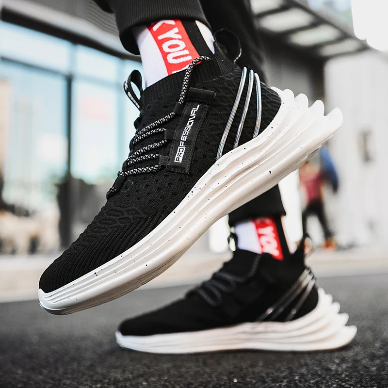 

INS hot running men's shoes Flying Woven Breathable comfortable leisure youth sports trend shoes Personalized wild men's shoes