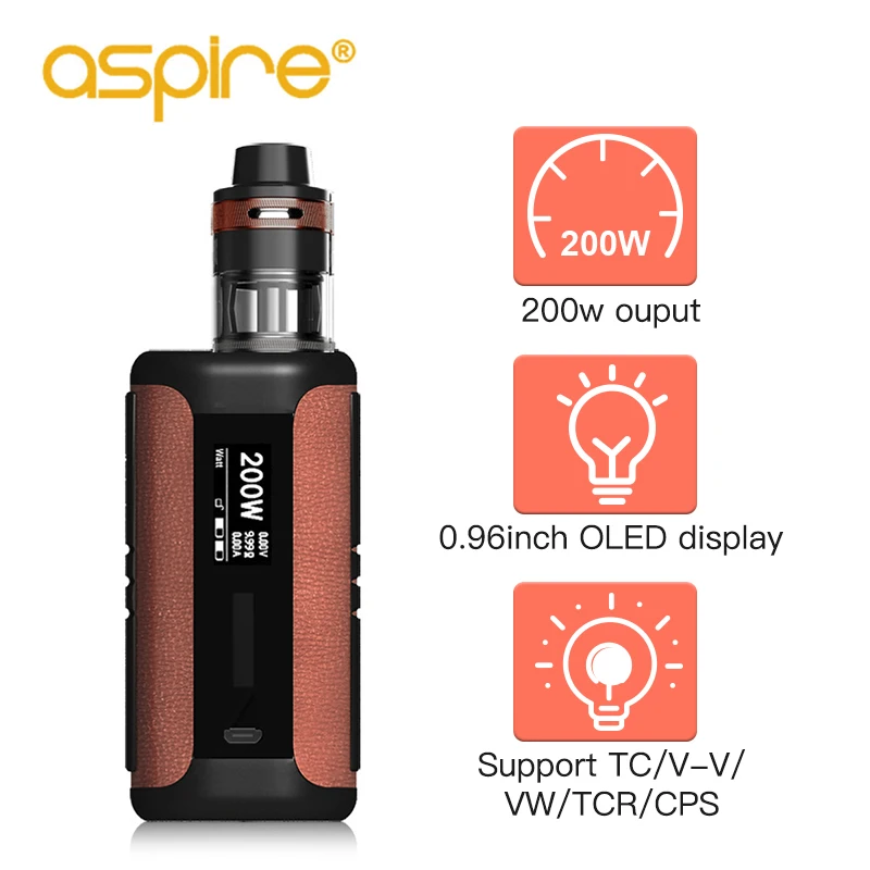 200 Вт Vape Aspire Speeder Revvo комплект 3,6/2 мл бак распылитель коробка мод испаритель электронная сигарета комплект Vaper pk G-priv 2
