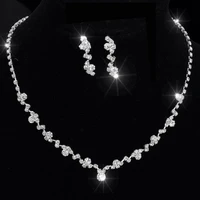 exquisite high grade romantic rhinestone necklace set for women bridal jewelry give her a romantic wedding wholesale accessories
