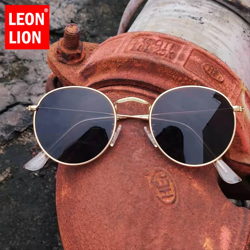 

LeonLion High Quality Retro Sunglasses Women 2023 Small Oval Eyewear for Women/Men Mirror Eyeglasses Women Retro Oculos De Sol